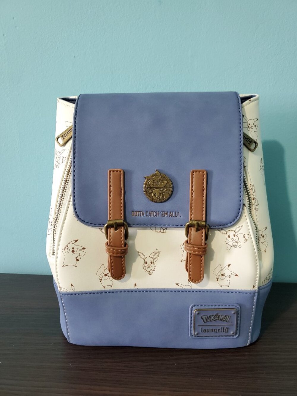 NWT Loungefly Pokémon Pikachu Eevee Drawstring Flap Mini Backpack